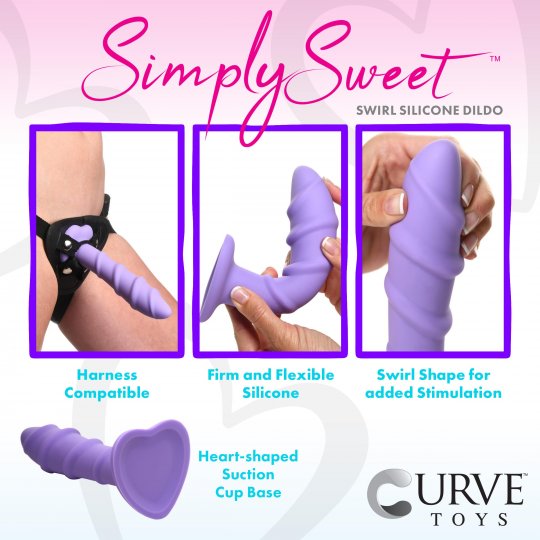 Swirl Silicone Purple Dildo