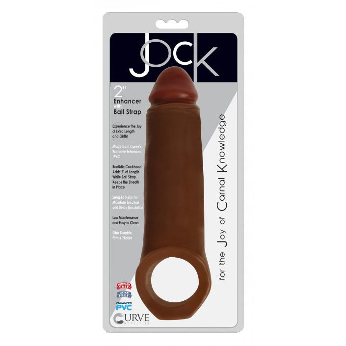 JOCK 2 Inch Penis Enhancer with Ball Strap - Brown