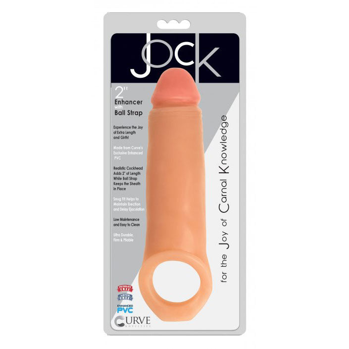 JOCK 2 Inch Penis Enhancer with Ball Strap - Flesh