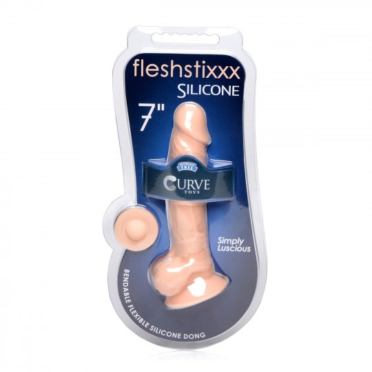 Silexpan Light Hypoallergenic Silicone Dildo with Balls - 7 Inch