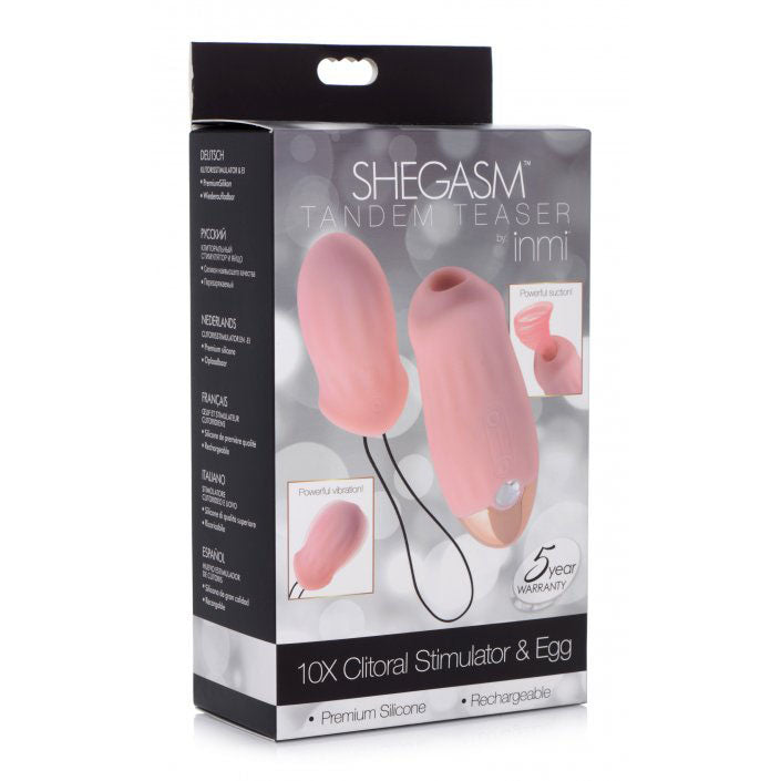 Shegasm Tandem Teaser 10X Clitoral Stimulator with bonus Egg Vibe