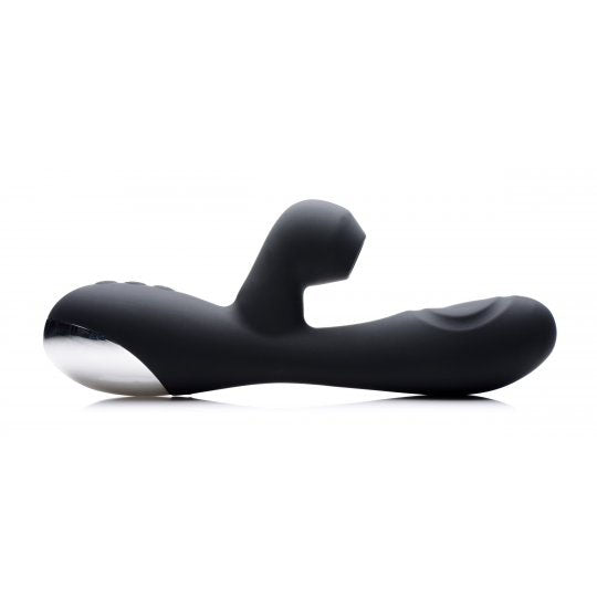 10X Silicone Suction Rabbit Vibrator - Black