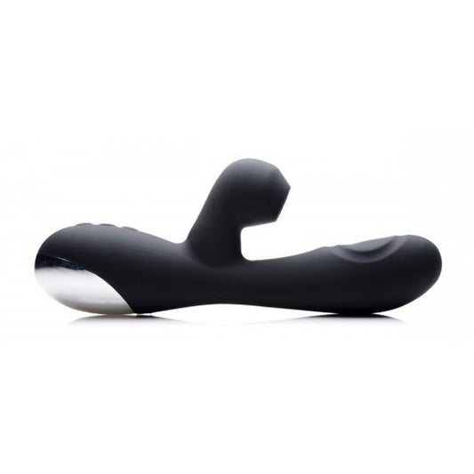 10X Silicone Suction Rabbit Vibrator - Black