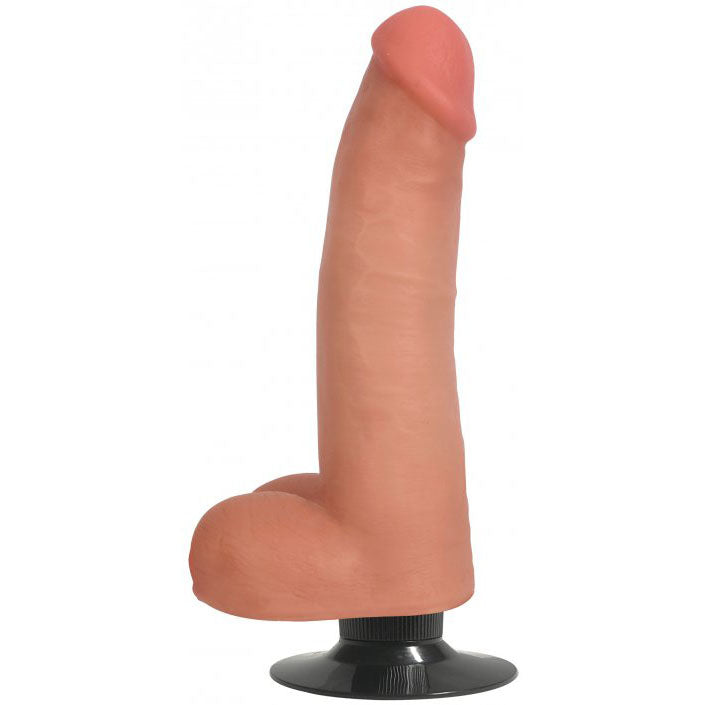 JOCK Light Bareskin Vibrating Dildo with Balls - 8 Inch