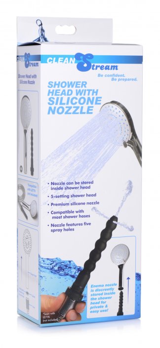 Shower Head with Silicone Enema Nozzle