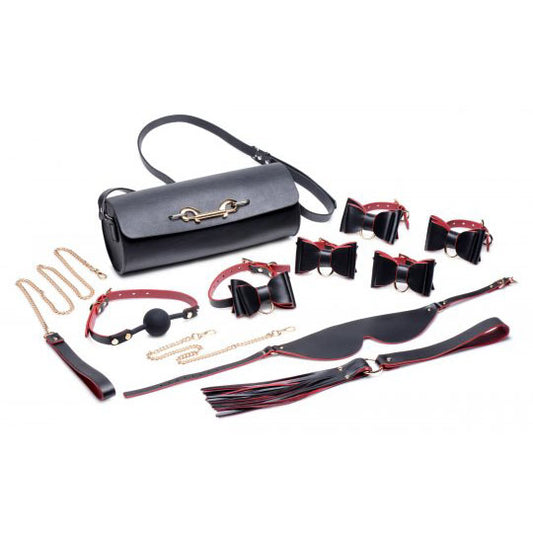 Black and Red Bow Bondage Set with Carry Case