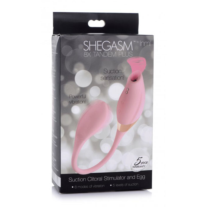 Shegasm 8X Tandem Plus Silicone Suction Clitoral Stimulator and Egg