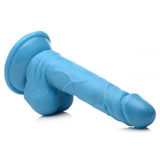 6.5 Inch Dildo with Balls - Blue