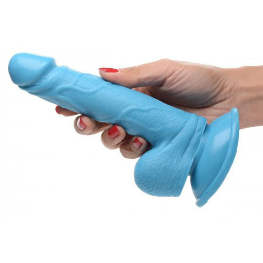 6.5 Inch Dildo with Balls - Blue