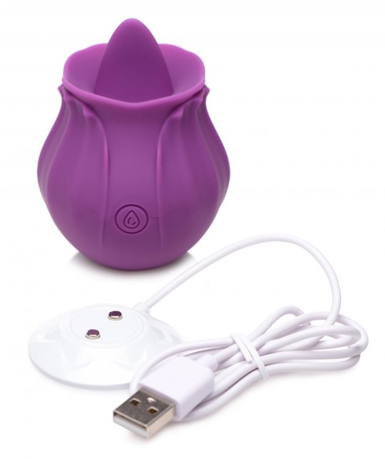 Bloomgasm Wild Violet 10X Silicone Clit Licking Stimulator - Purple