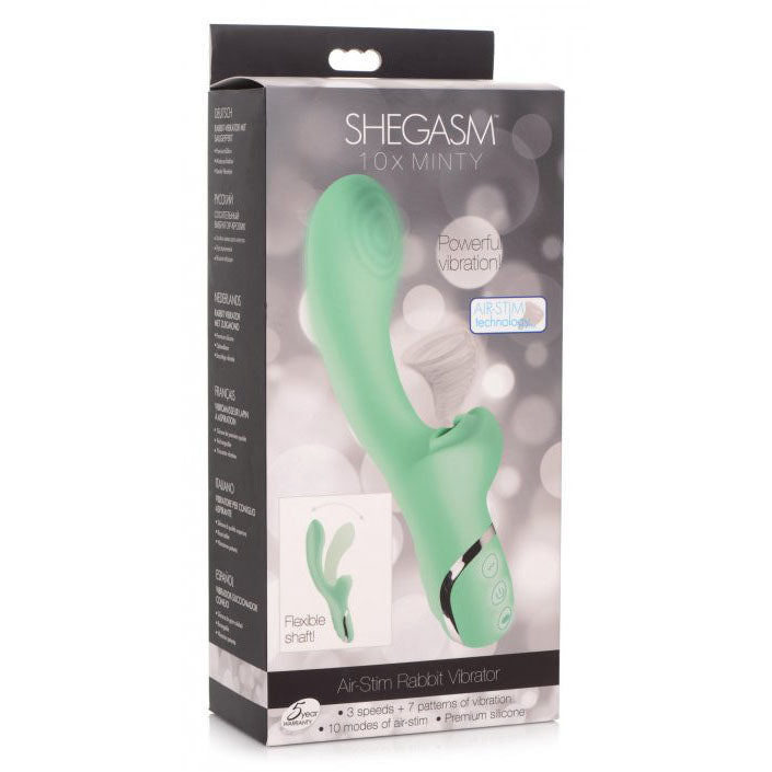 10X Minty Air-Stim Silicone Rabbit Vibrator