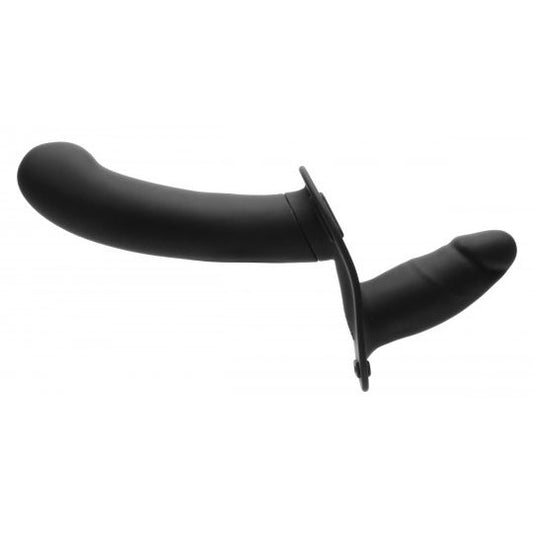 28X Double Diva 1.5 Inch Double Dildo with Harness and Remote Control - Black