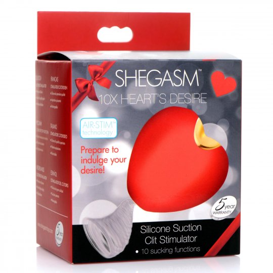 10X Silicone Heart Suction Clit Stimulator