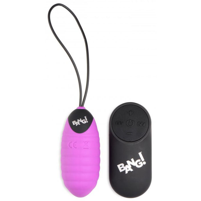 28X Ribbed Silicone Vibrating Egg with Remote Control