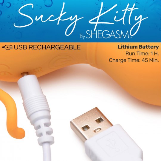 Sucky Kitty Silicone Clitoral Stimulator - Orange