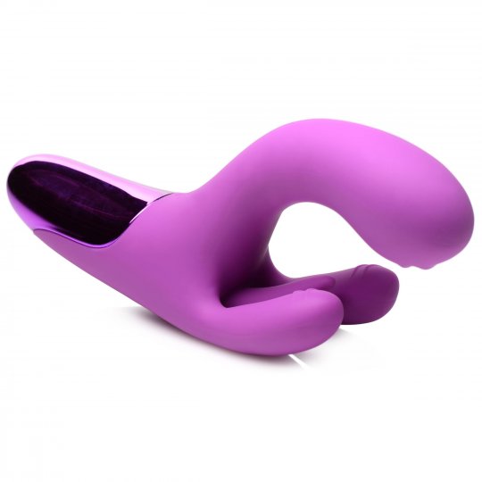 10X Triple Rabbit Silicone Vibrator - Purple