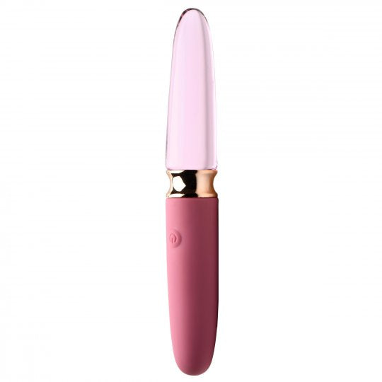 10X Rosé Dual Ended Smooth Silicone and Glass Vibrator