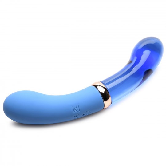 10X Bleu Dual Ended G-Spot Silicone and Glass Vibrator For Women