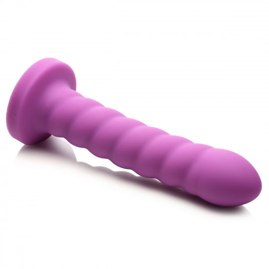 21X Soft Swirl Silicone Rechargeable Vibrator with Control - Violet