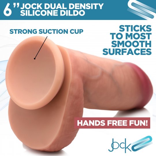 JOCK Ultra Realistic Dual Density Silicone Dildo with Balls - 6 Inch