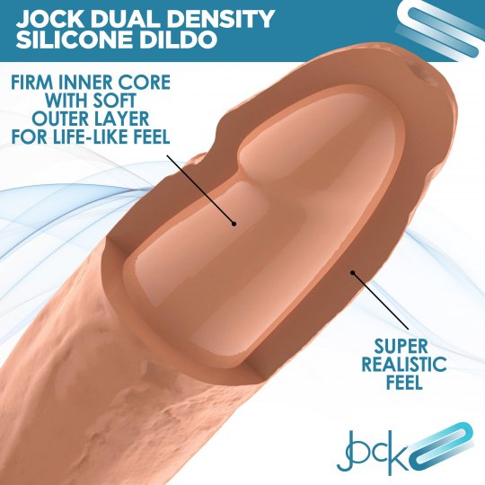 JOCK Ultra Realistic Dual Density Silicone Dildo with Balls - 9 Inch