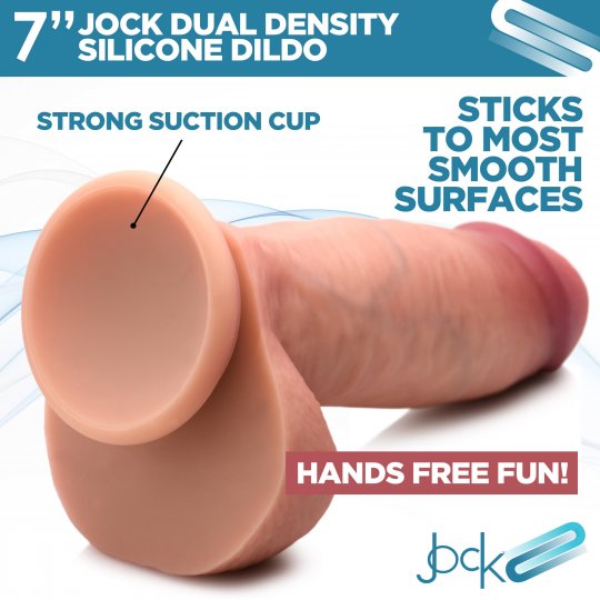 JOCK Ultra Realistic Dual Density Silicone Dildo with Balls - 7 Inch