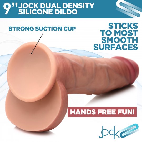 JOCK Ultra Realistic Dual Density Silicone Dildo with Balls - 9 Inch