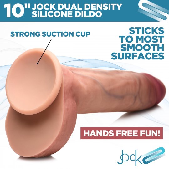 JOCK Ultra Realistic Dual Density Silicone Dildo with Balls - 10 Inch