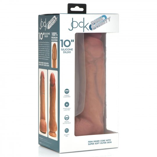 JOCK Ultra Realistic Dual Density Silicone Dildo with Balls - 10 Inch