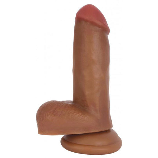 JOCK Dark Bareskin Dildo with Balls - 6 Inch