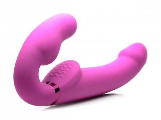 Worlds First Remote Control Inflatable Vibrating Silicone Ergo Fit Strapless Strap-On