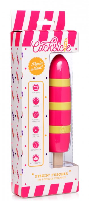 Cocksicle Fizzin 10X Popsicle Silicone Rechargeable Vibrator