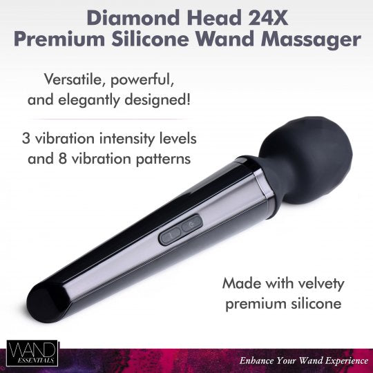 Diamond Head 24X Rechargeable Silicone Wand Massager