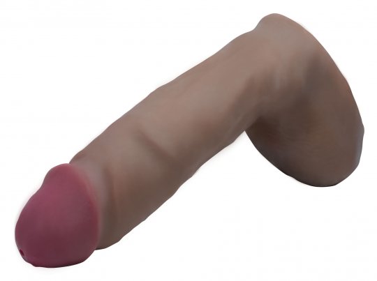 Dark Dual Density Squirting Realistic Dildo - 8 Inch