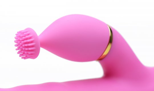 10X Versa-Thrust Vibrating and Thrusting Silicone Rabbit with 3 Attachments