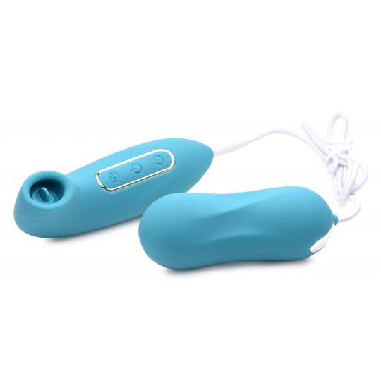 Entwined Silicone Thumping Egg and Licking Clitoral Stimulator