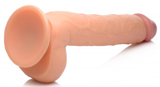 Long Logan 10 Inch Dildo with Balls - Light