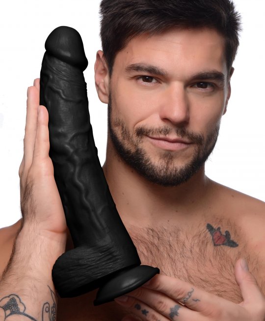 Hung Harry 11.75 Inch Dildo with Balls - Black