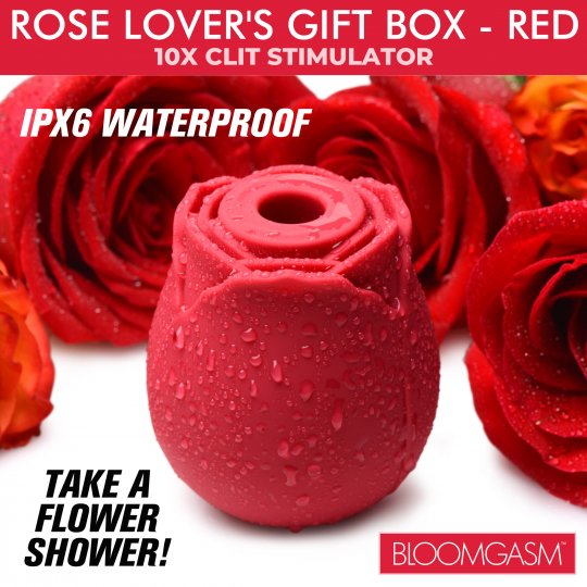 The Rose Lover's Gift Box 10X Clit Suction Rose - Red